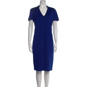 Nwt st. John navy blue short sleeve vneck Midi dress size 8